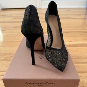 Gianvito Rossi Black Lace Heels